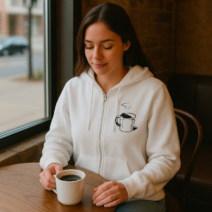 Veste À Capuche Croquis minimaliste pour la pâte à café tirée à la