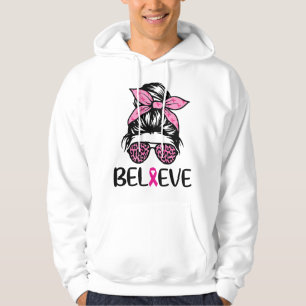 Veste À Capuche Croyez Nœud Messy Léopard Ruban Cancer du Sein Awa