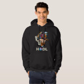 Veste À Capuche Cryptocurrency Aave HODL Space Man On Toilet Merch (Devant entier)