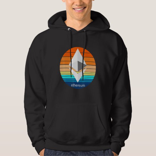 Veste À Capuche Cryptomonnaie Ether Blockchain Etereum Retro Solei (Devant)