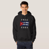 Veste À Capuche Cuba Libre Drapeau Rétro Cubain (Devant entier)