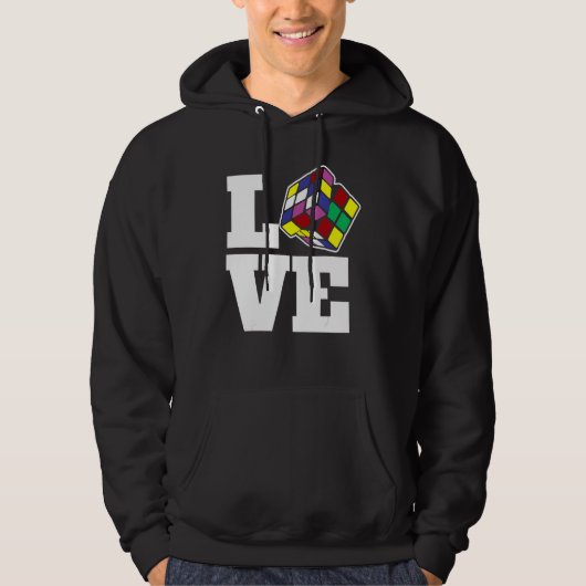 Veste À Capuche Cube de puzzle concurrentiel Love Speed Cubing 80' (Devant)
