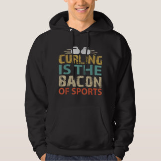 Veste À Capuche Curling, le curling est le bacon des vêtements de