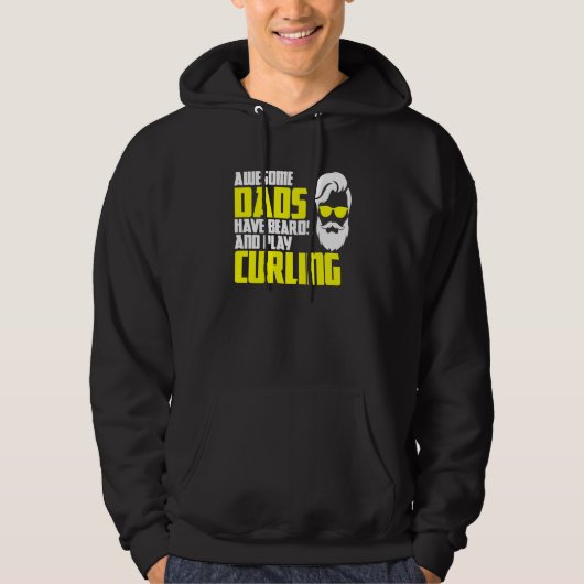 Veste À Capuche Curling team father's day beard  curling player (Devant)