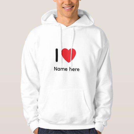 Veste À Capuche Custom I Love You Hoodie – Personalized Name Heart (Devant)