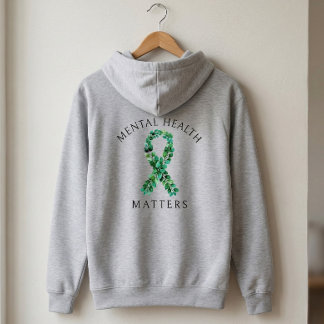 Veste À Capuche Custom Mental Health Matters Botanical Back Print