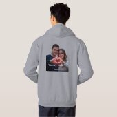 Veste À Capuche Custom Romantic Couple Real-View Heart Hands Winte (Dos entier)