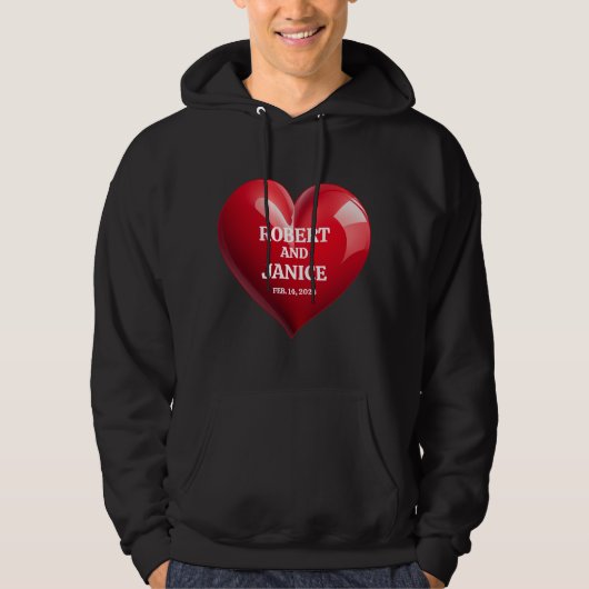 Veste À Capuche Custom valentines day personalize heart gift (Devant)
