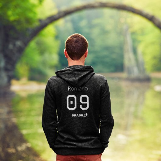 Veste À Capuche Customizable Brasil Soccer Black and White Edition