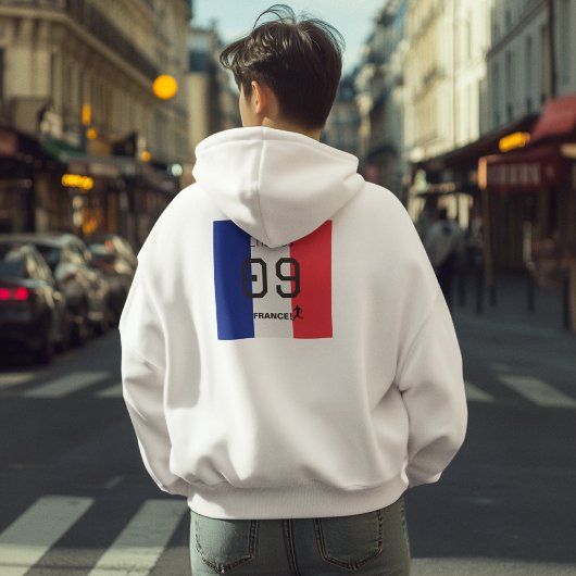 Veste À Capuche Customizable France Flag Soccer Personalized