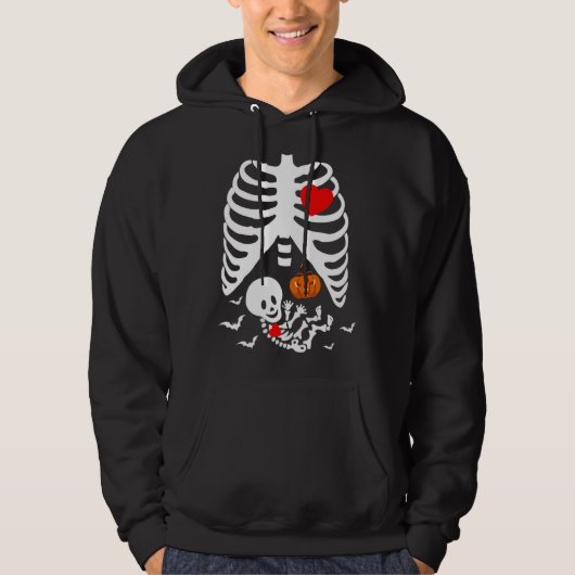 Veste À Capuche Cute Baby Skeleton Pregnancy Announcement Happy Ha (Devant)