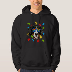 Veste À Capuche Cute Bernese Mountain Autism Puzzle Sunglasses Dog