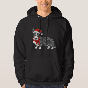 Veste À Capuche Cute Blue Merle Cardigan Corgi Santa Hat