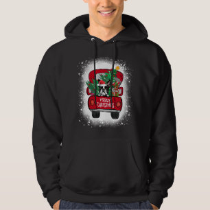 Veste À Capuche Cute Boston Terrier Camion Rouge Joyeux Noël Blea
