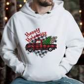 Veste À Capuche Cute Buffalo Plaid Tartan moderne Arbre de Noël