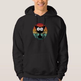 Veste À Capuche Cute Cat Retro Design coucher de soleil Anniversai