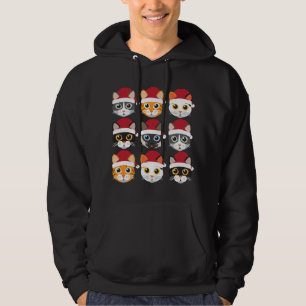 Veste À Capuche Cute Chat Noël Père Noël Idée cadeau
