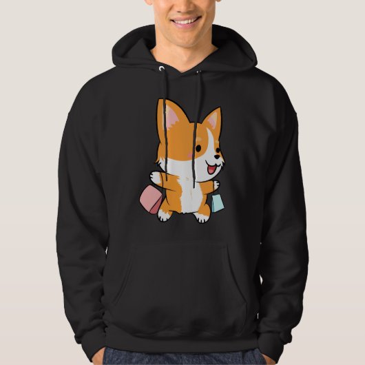 Veste À Capuche Cute Corgi 729 (Devant)