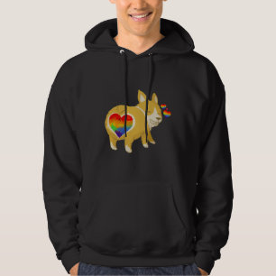 Veste À Capuche Cute Corgi Butt Lgbt Gay Rainbow Flag Heart Design