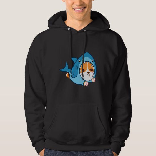Veste À Capuche Cute Corgi Requin (Devant)