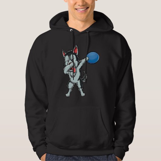 Veste À Capuche Cute Dabbing Siberian Husky Dog Dab Disc Golf Love (Devant)