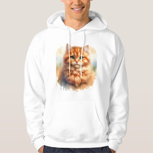 Veste À Capuche Cute Ginger Tabby Chat T-shirt classique (Devant)