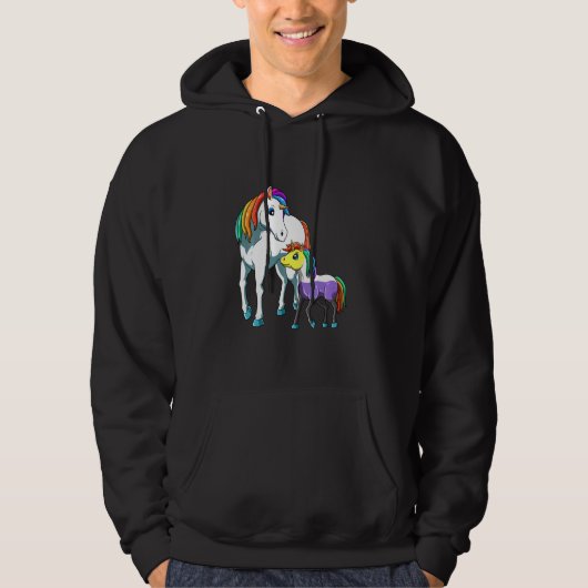 Veste À Capuche Cute Nonbinary Et Genderqueer Unicorn Mama (Devant)