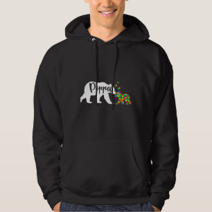 Veste À Capuche Cute Poppa Bear Sensibilisation sur l'autisme Fami