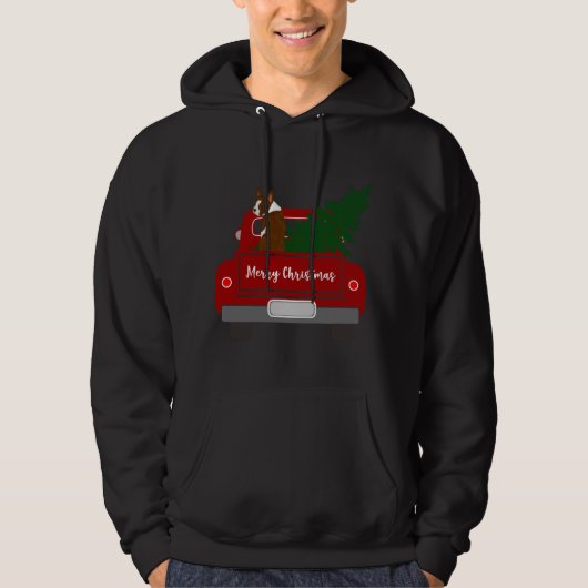 Veste À Capuche Cute Red Boston Terrier - Noël rétro (Devant)