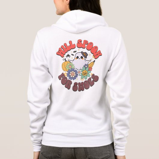 Veste À Capuche Cute Retro Ghost Va Parler Pour Chaussures Hallowe (Dos)