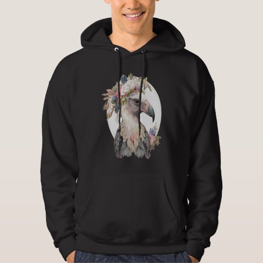 Veste À Capuche Cute Vulture Bird Flower Crown Floral Exotic Birds (Devant)