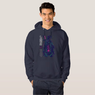 Veste À Capuche Cyborg Urbain – Guerrier Cyberpunk Néon