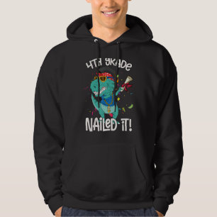 Veste À Capuche Dabbing 4e grade Dinosaur Rex Graduation Nail I