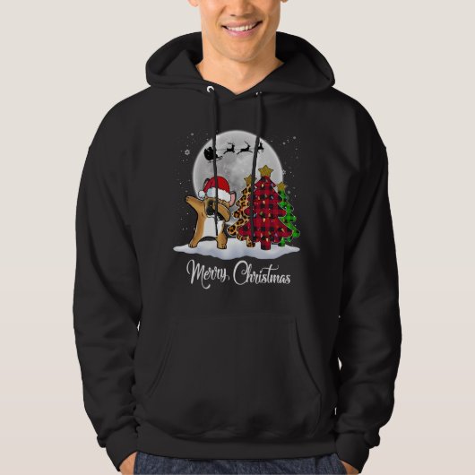 Veste À Capuche Dabbing French Bulldog Dab Dog Christmas Tree Funn (Devant)