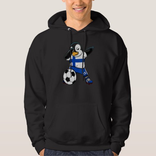 Veste À Capuche Dabbing Penguin Finlande Soccer Fans Jersey Footba (Devant)