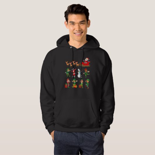 Veste À Capuche Dabbing Santa Elf Friends Christmas Boys Men Xmas (Devant entier)