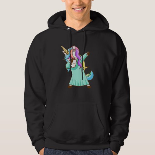 Veste À Capuche Dabbing Unicorn Magical Dab Dancing_8 (Devant)