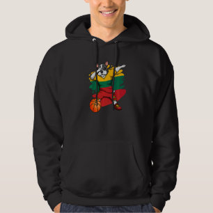 Veste À Capuche Dabing French Bulldog Lituanie Basketball Fan Je