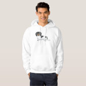 Veste À Capuche Dachshund à poil long piebalde noir et feu (Devant entier)
