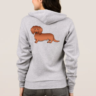 Veste À Capuche Dachshund de dessin animé mignon aux longs cheveux