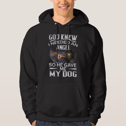 Veste À Capuche Dachshund Dieu Savait Que J'Avais Besoin D'Un Ange (Devant)