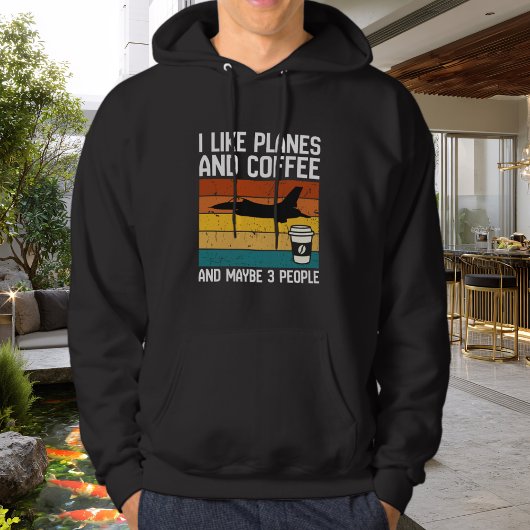 Veste À Capuche Dad Funny Birthday I Like Planes Coffee &3 people 