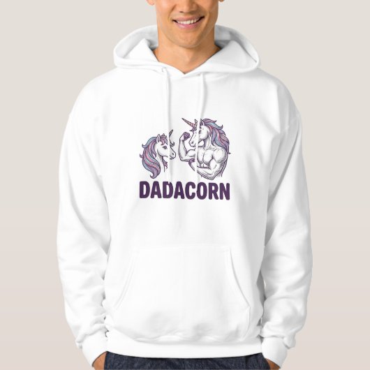 Veste À Capuche Dadacorn Funny Unicorn Dad Vector Shirt Design_1 (Devant)