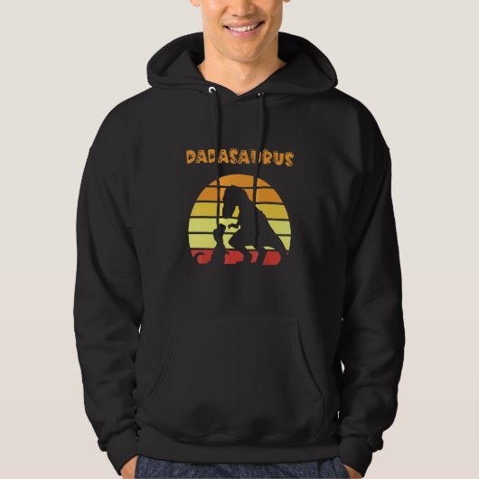 Veste À Capuche Dadasaurus Papa Trex Père T Rex Dinosaur Retro Su (Devant)