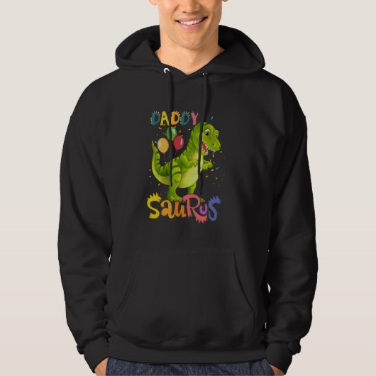 Veste À Capuche Daddysaurus T Rex Dinosaur Daddy Saurus Famille Ma (Devant)