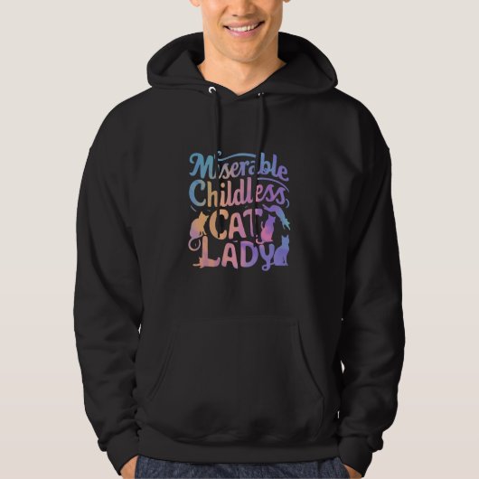 Veste À Capuche Dame de chat misérable sans enfants (Devant)