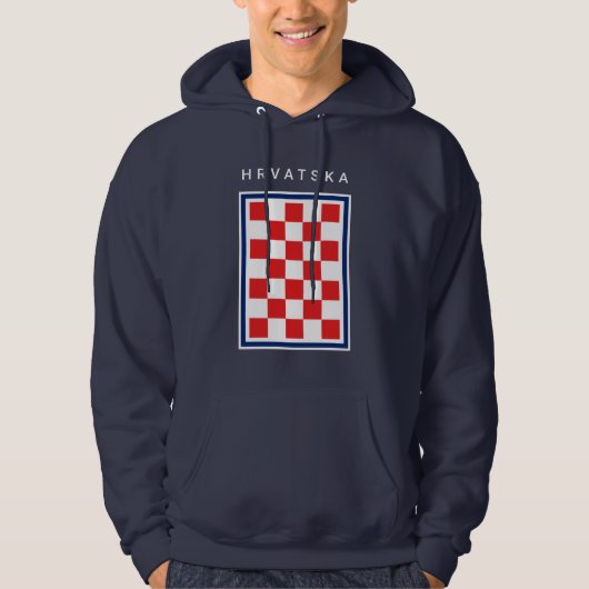 Veste À Capuche Damier Croate Bordure Bleue (Devant)