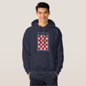 Veste À Capuche Damier Croate Bordure Bleue (Devant entier)