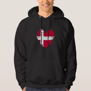 Veste À Capuche Danemark Coeur Drapeau Danois Pride Danoise