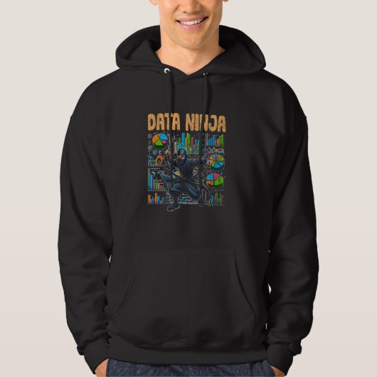 Veste À Capuche Data Ninja Retro Data Science Apprentissage Approf (Devant)